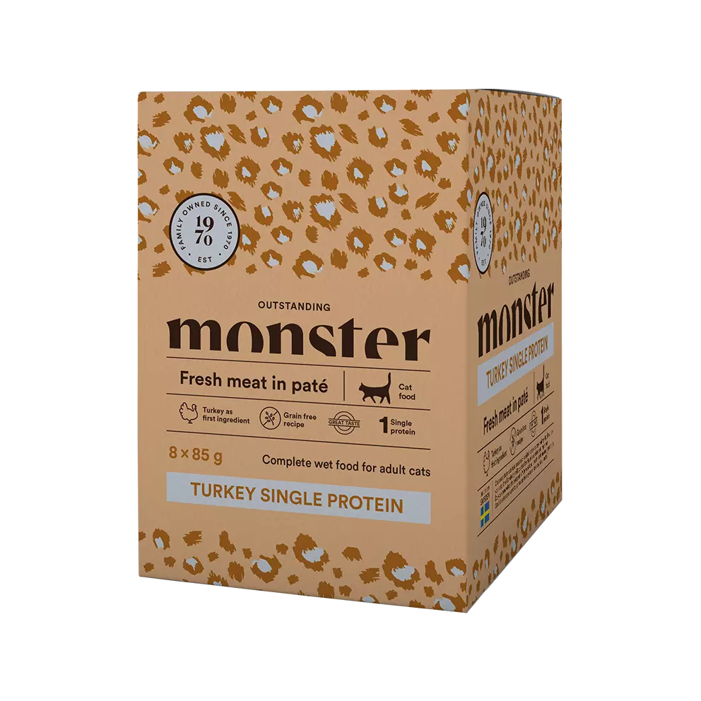 Monster Cat Pouches Adult Turkey 85 g (8-pack)