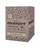 Monster Cat Pouches Kitten Beef/ Game 85 g (8-pack)