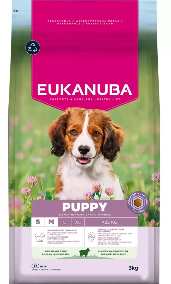Euk Puppy Small/Medium Breed Lam & Ris 3 Kg