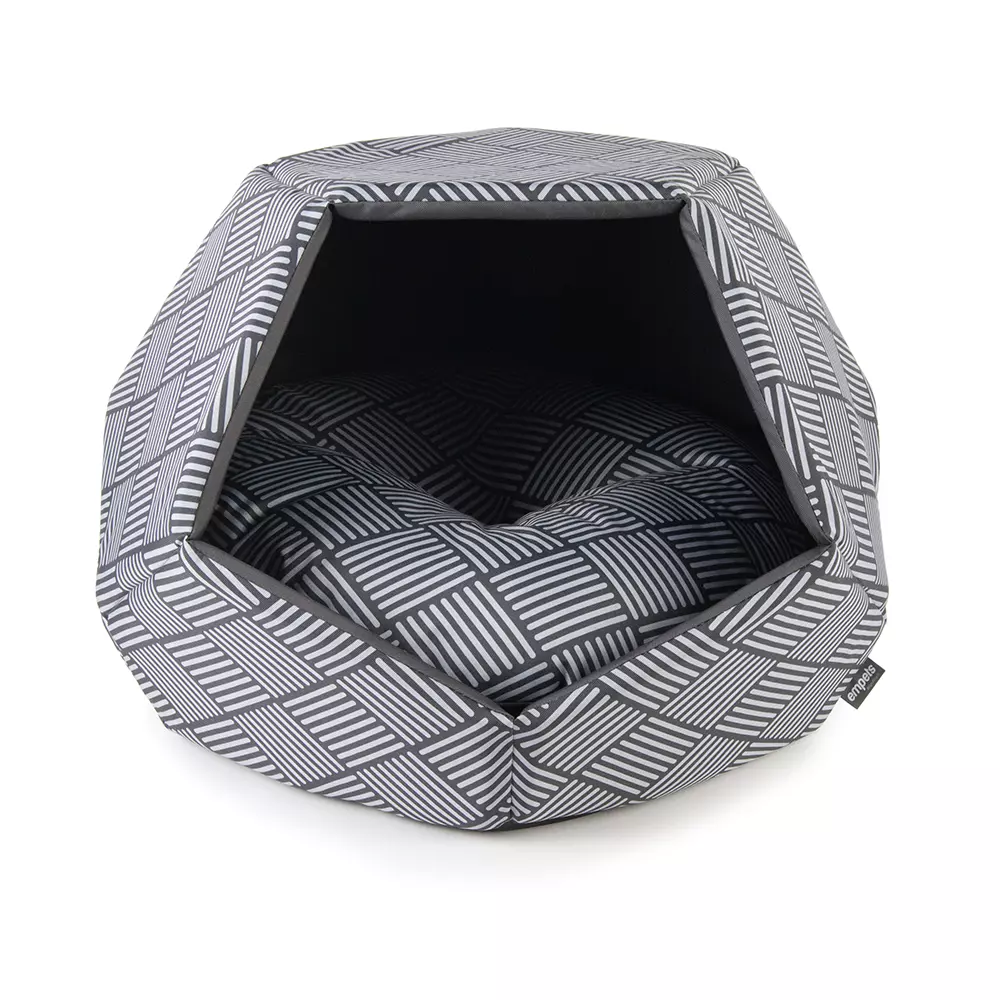 Kattehule CUBBY MODERN grå/rutet (085), 60x60x44h cm. Empets