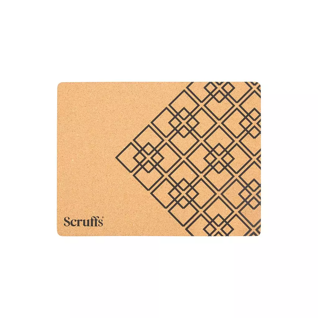 Scruffs 40 x 30cm Cork Pet matskålunderlag. 40x30cm. Diamonds