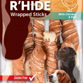 Hundegodbit R'hide small sticks kylling og torsk 7-8cm 85gr