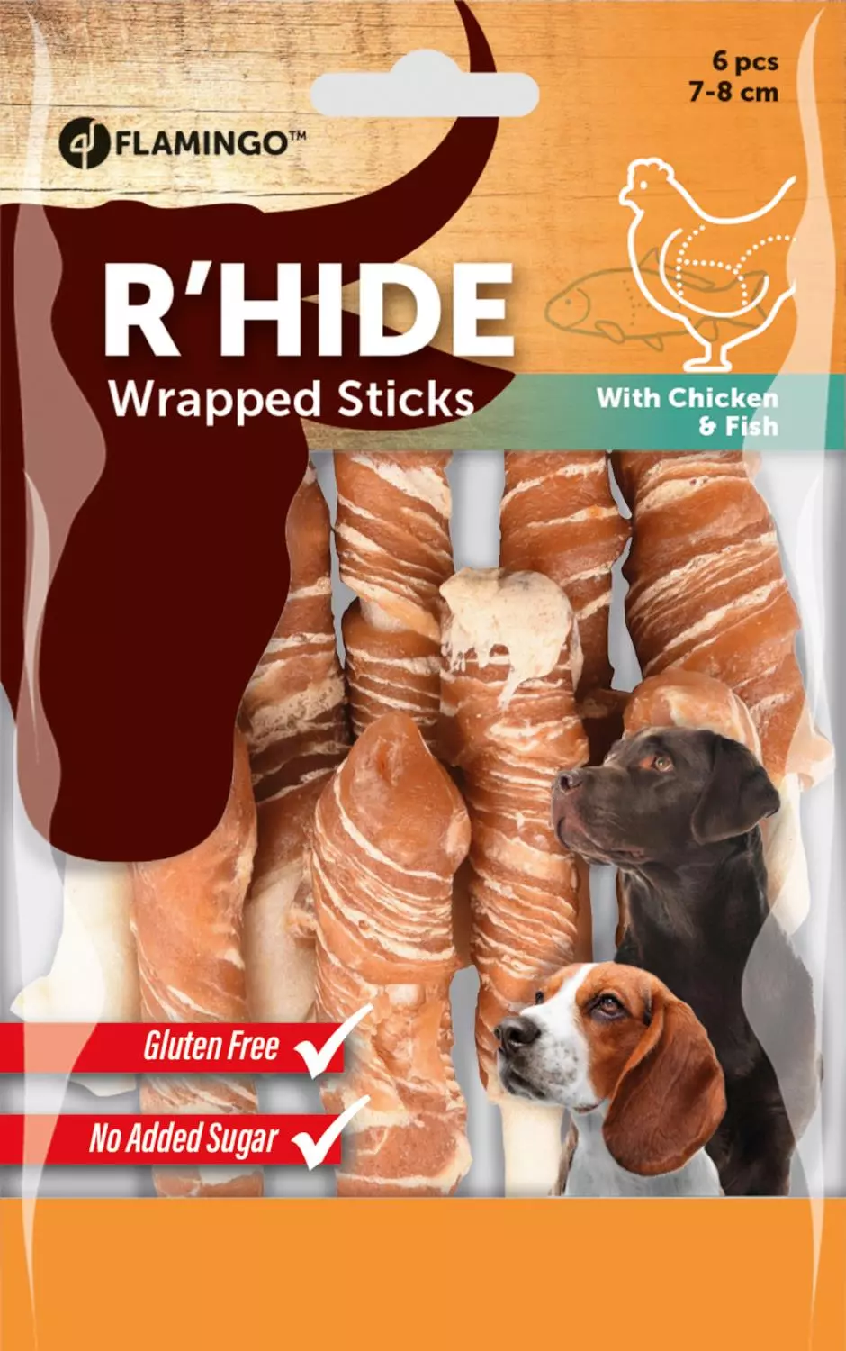 Hundegodbit R'hide small sticks kylling og torsk 7-8cm 85gr
