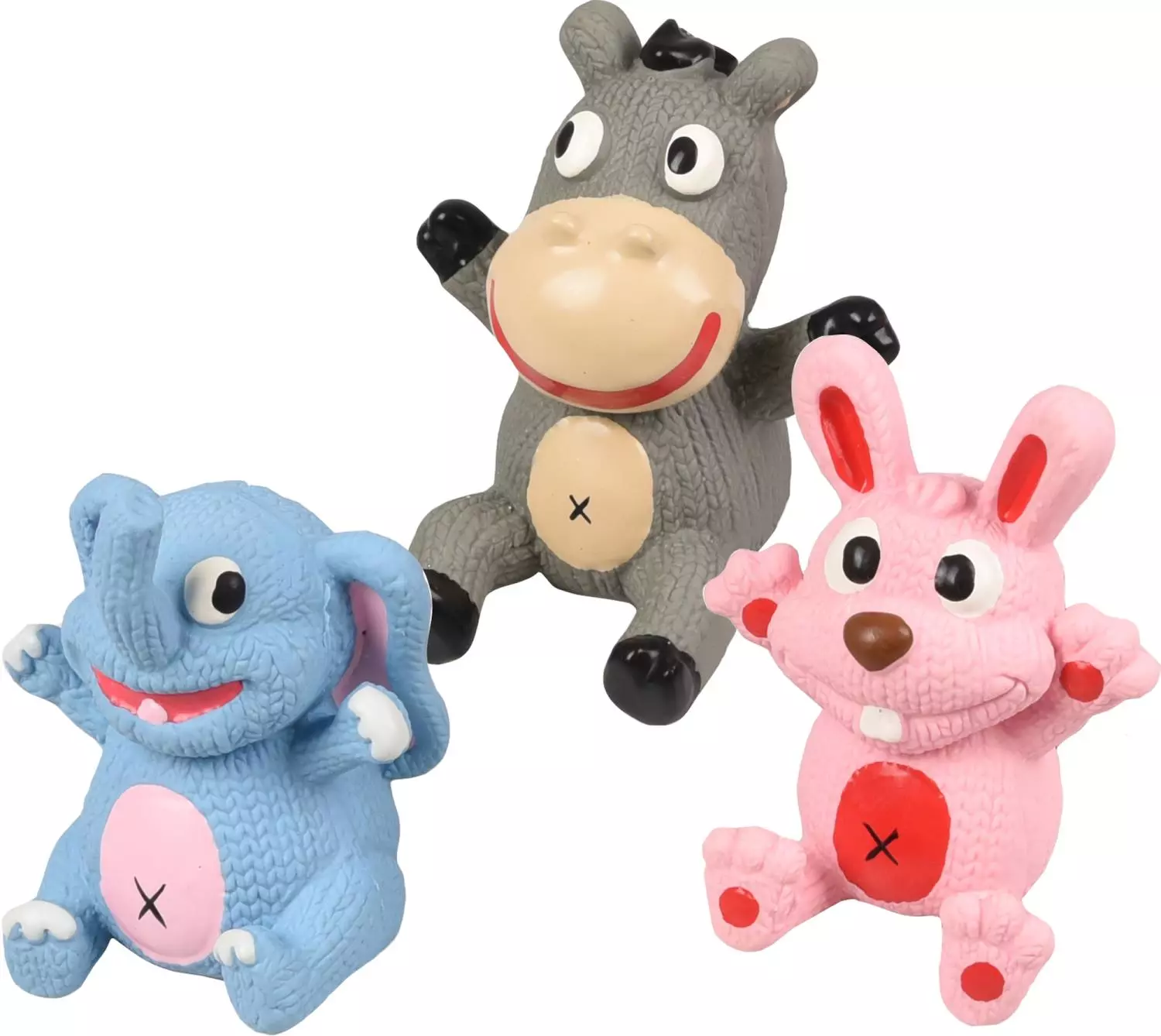 Hundeleke Klappy elefant, esel eller kanin. Assortert