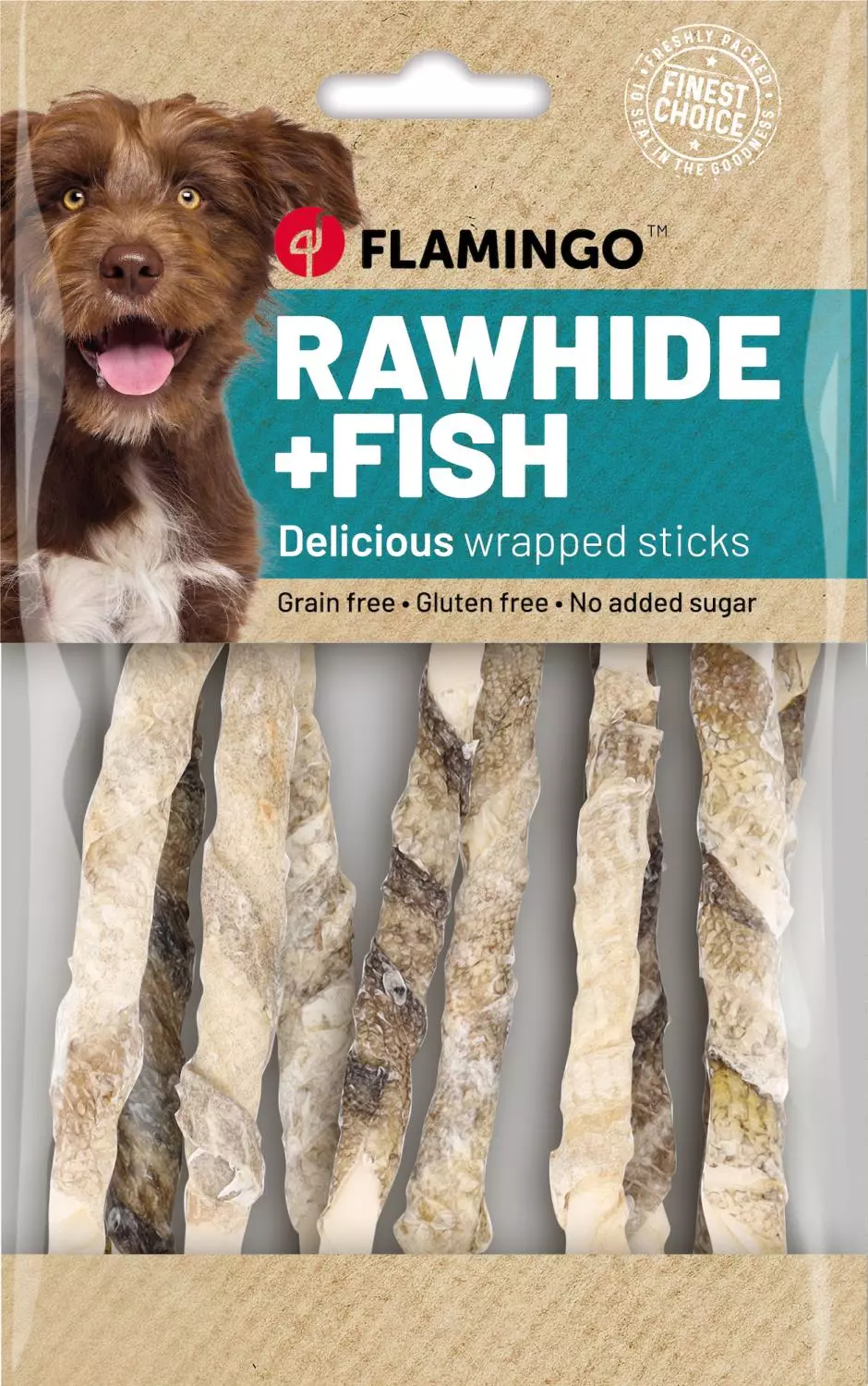 Hundegodbit Rhide sticks med fiske skinn 85gr