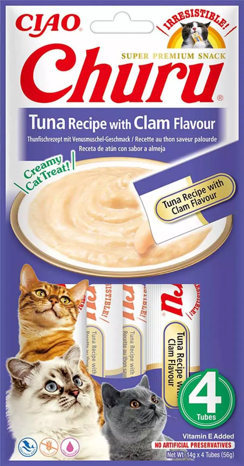 Churu Cat Tuna with clam Flavour 4St