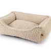 Hundeseng zipped CURLY beige (x28), 75 x 55 x 20h cm. Empets