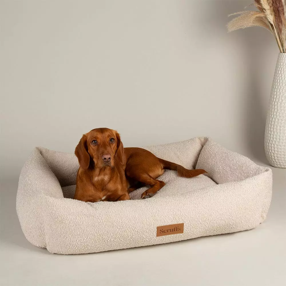 Scruffs Boucle hundeseng Ivory (Box Bed) (XL) 90x70cm
