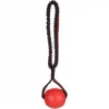 Hundeleke Strekta ball rød med sort strikk. 36cm L x 8.5cm W x 7cm H