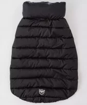 Hugo & Hudson Black and Grey vendbar boble jakke hund M40