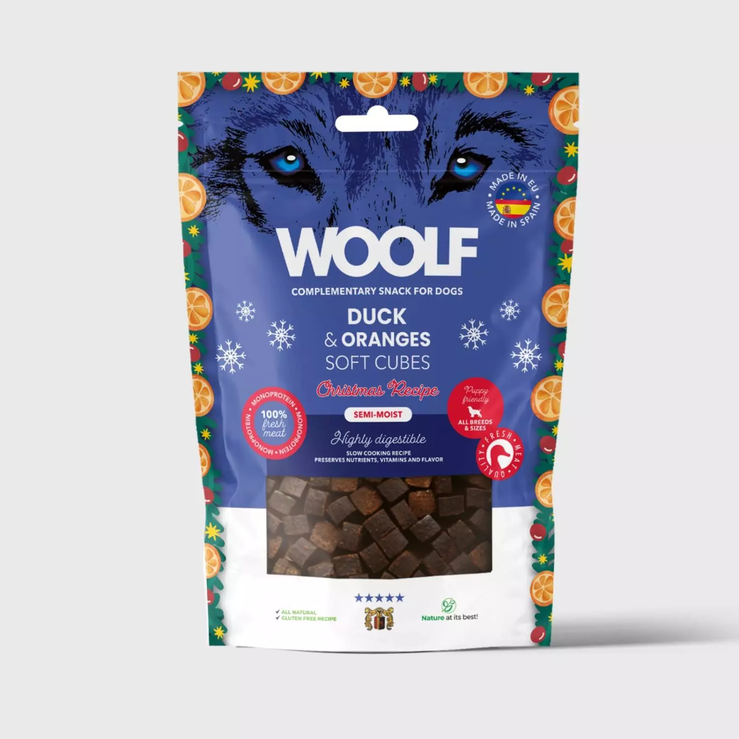 Woolf Cube Chrismas Duck & Orange 100G