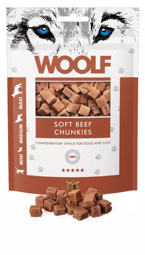 Woolf Beef Chunkies 100G
