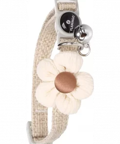 Kattehalsbånd med blomst Bieke. 20-35cm x 12mm x 2mm