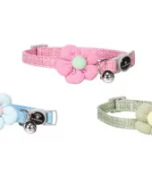 Kattehalsbånd med blomst Maya ass farbger. 20-35cm x 12mm x 2mm