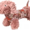 Hundeleke rozette en rosa hund