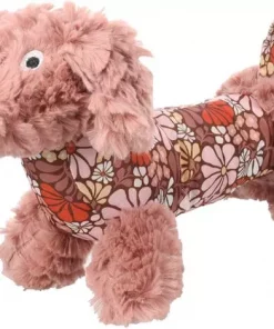 Hundeleke rozette en rosa hund