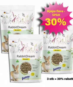 RabbitDream BASIC kaninmat 3x1,5kg, BunnyNature