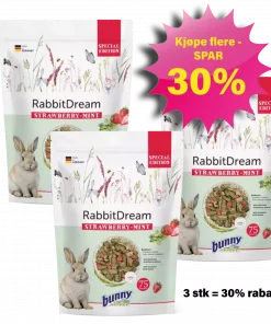 RabbitDream kaninmat SpecialEdition Strawberry/Mint 3x1,5kg, Bunny