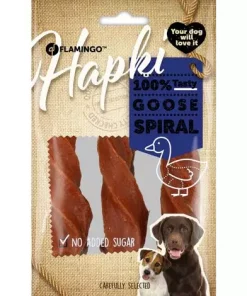 Hundegodbit Hapki spiral med gås 85gr