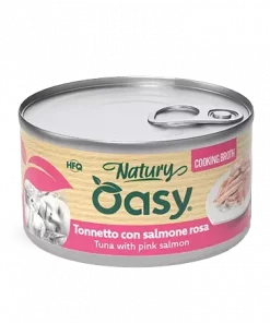 Oasy Cat tunfisk med rosa laks, natury cooking broth (85 gr)