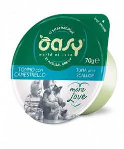 Oasy Cat tunfisk med kamskjell (cup), more love (70 gr)
