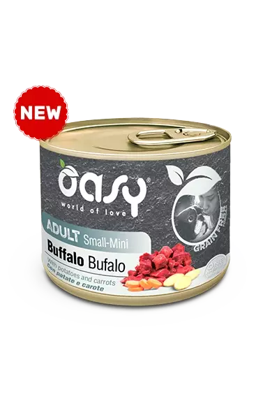 Oasy Dog adult small/mini bøffel, grain free (200 gr)