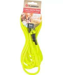 Dog Training and tracking leash Caspar Fluo yellow 5m 6mm