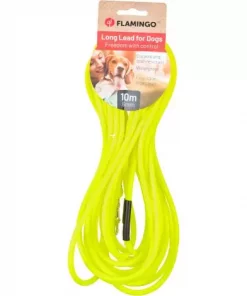 Dog Training and tracking leash Caspar Fluo yellow 10m 6mm