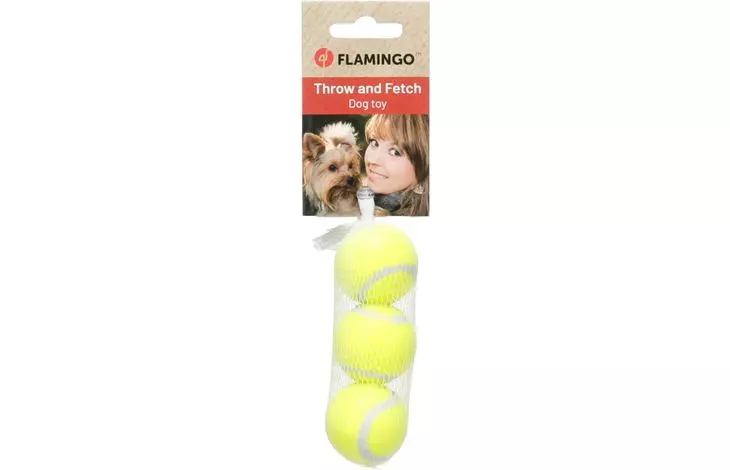 Hundeleke Smash tennisball gul, 3,8cm, 3stk