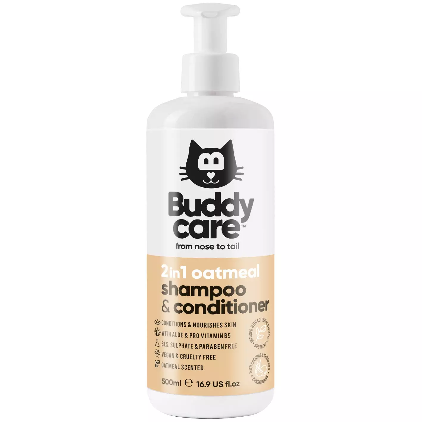 BuddyCare 2in1 Cat Shampoo & Conditioner - Oatmeal 500ml