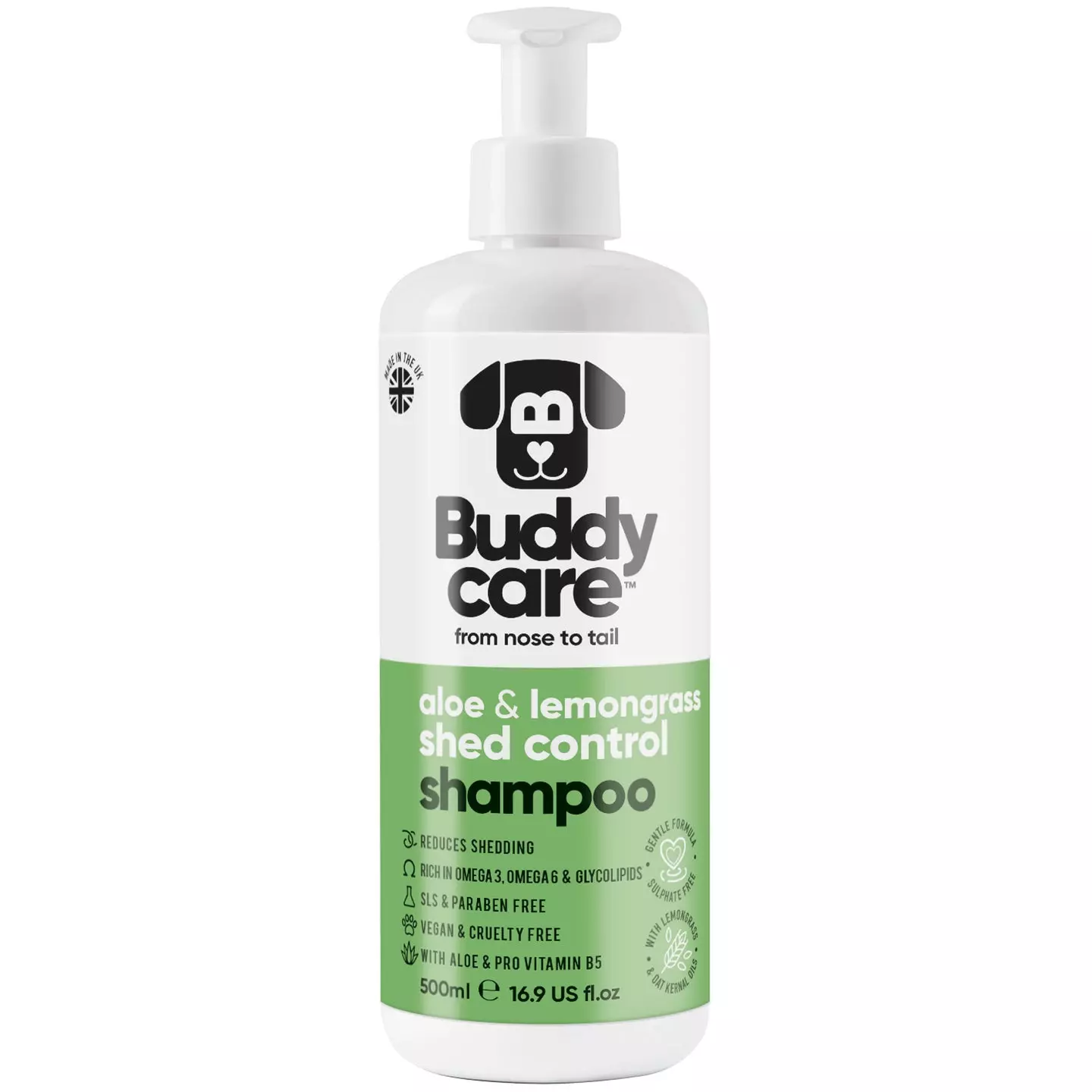 BuddyCare Dog Shampoo - Shed Control Aloe & Lemongrass - 500ml
