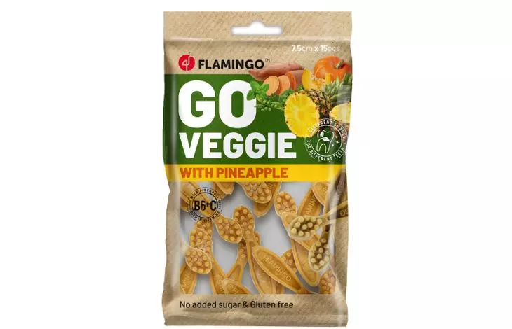 Go Veggie tannbørste med annanas 15stk - 7,5cm - 120gr