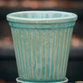 Birthe - Green - Ø15 potte med riller