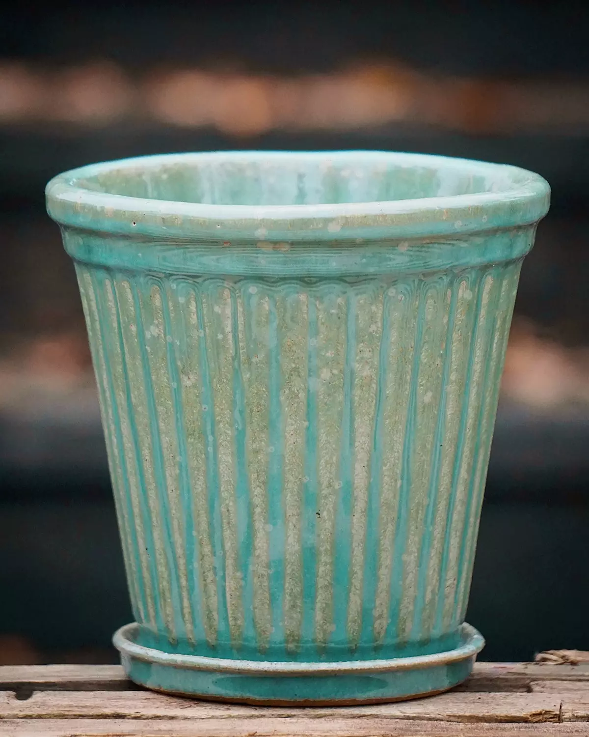 Birthe - Green - Ø15 potte med riller