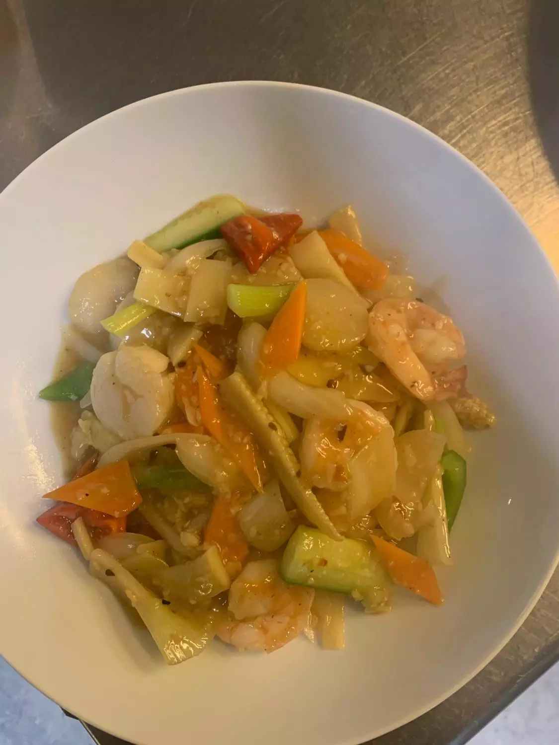 H4. King prawns and scallops