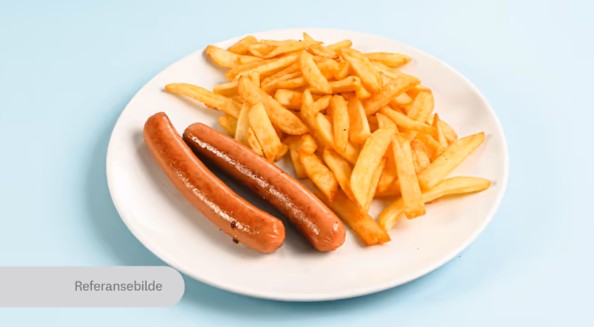 A. 2 stk pølser m/ p.f.