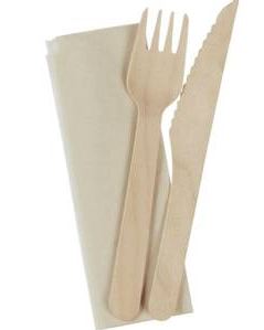 Servietter og gaffel