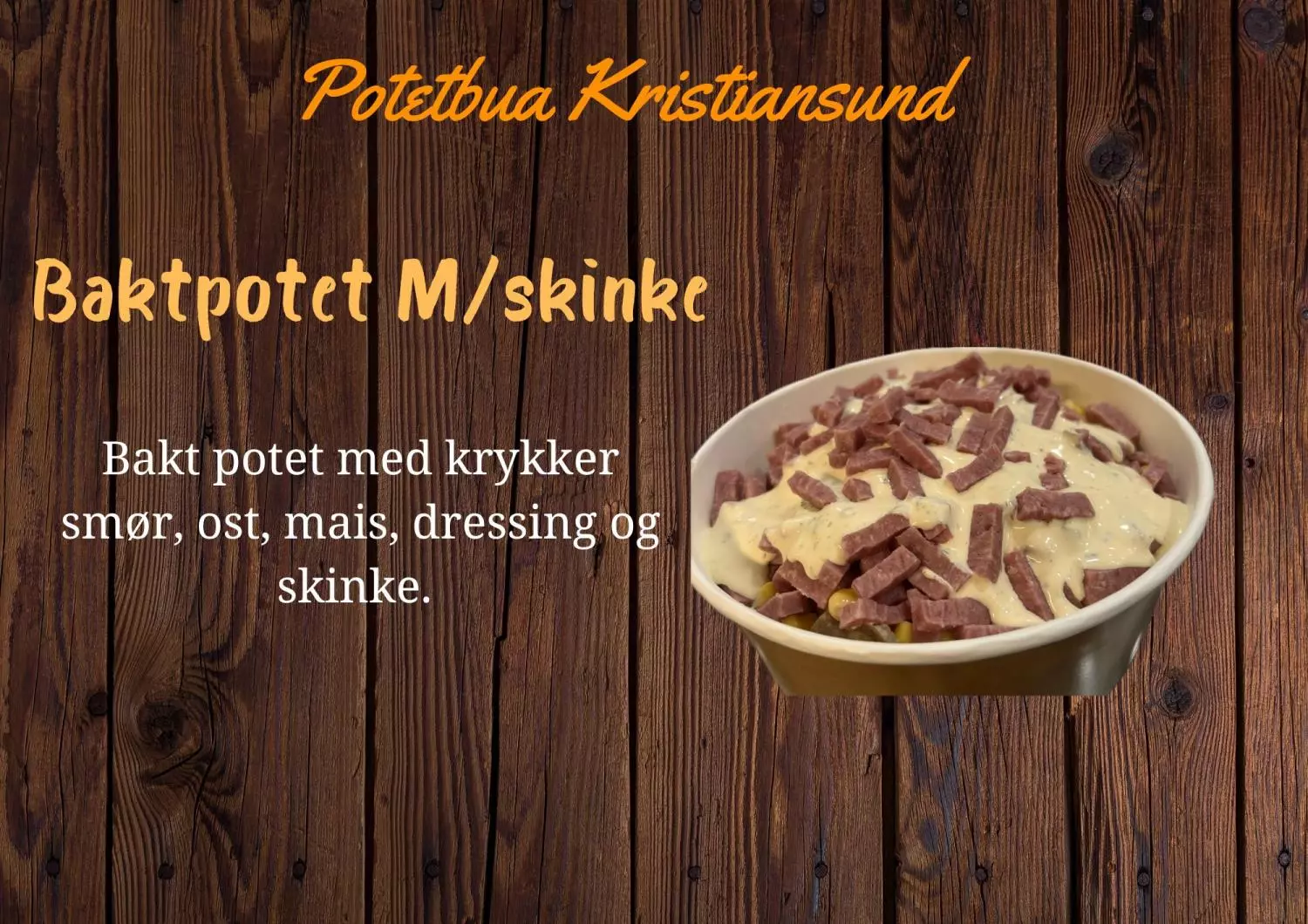 Bakt potet m/skinke