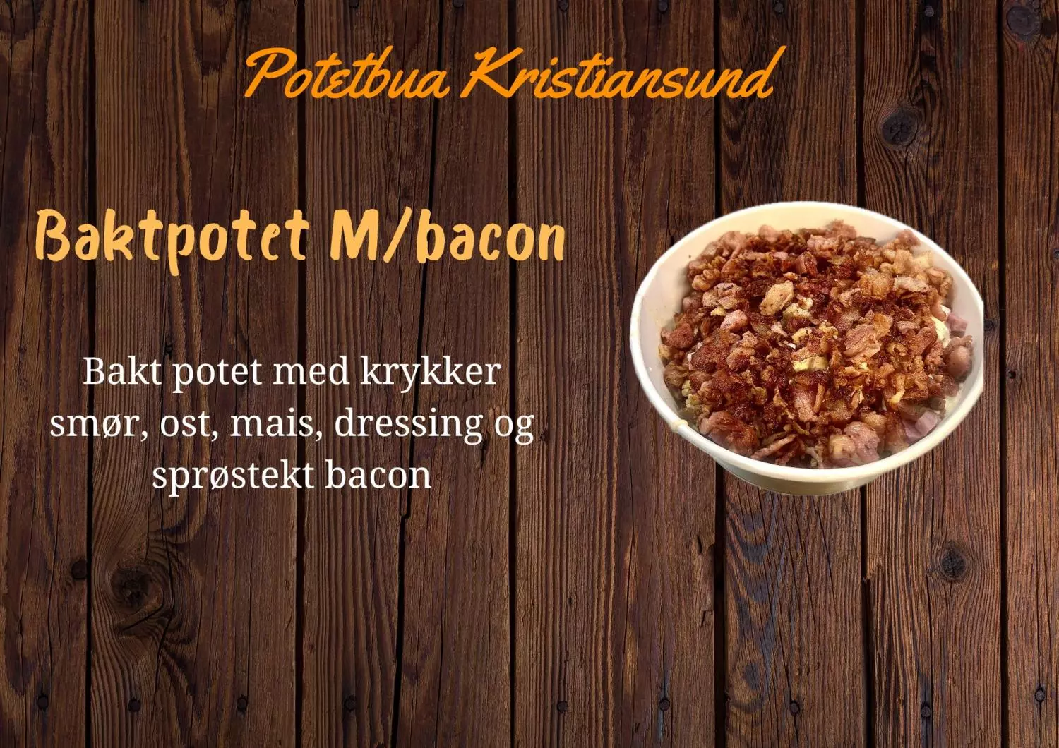 Bakt potet m/bacon