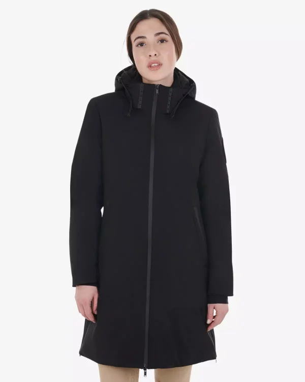 Equestro Long Puffer Jacket - Parkas Sort