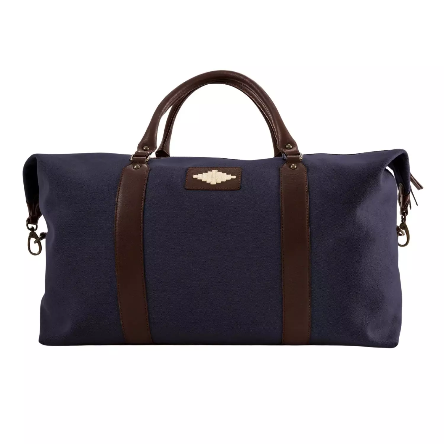 Pampeano Caballero Large Travel Bag – Brown Leather and Navy Canvas