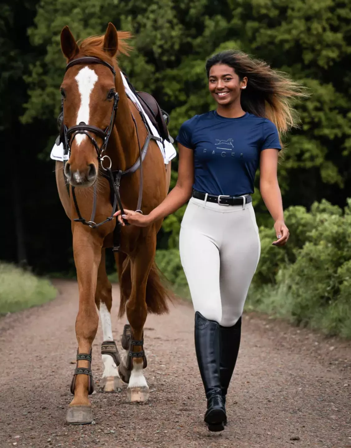 Fager Fia Short Sleeve T-Shirt Topp Navy