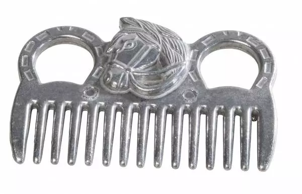 Mankam med hestehode i aluminium