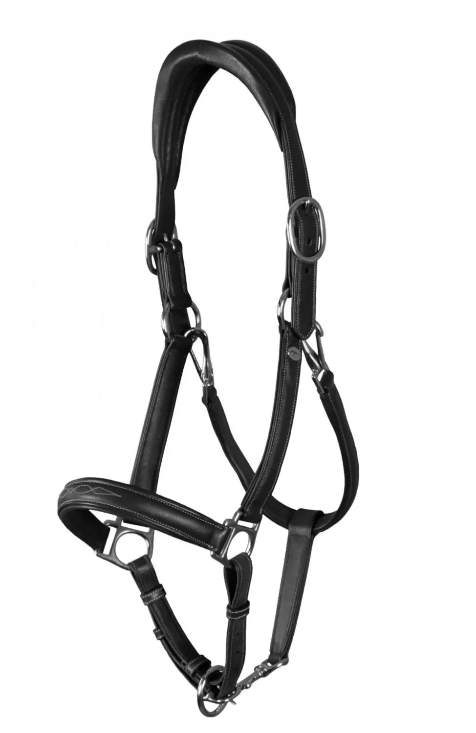 Dyon Workin Collection Soft Leather Head Collar - Sort