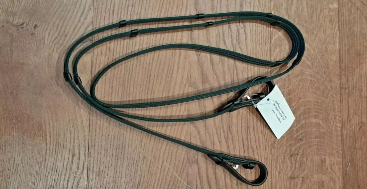 Hestagallery Supergrip Tøyler med stoppere, trinselukking - Grønn