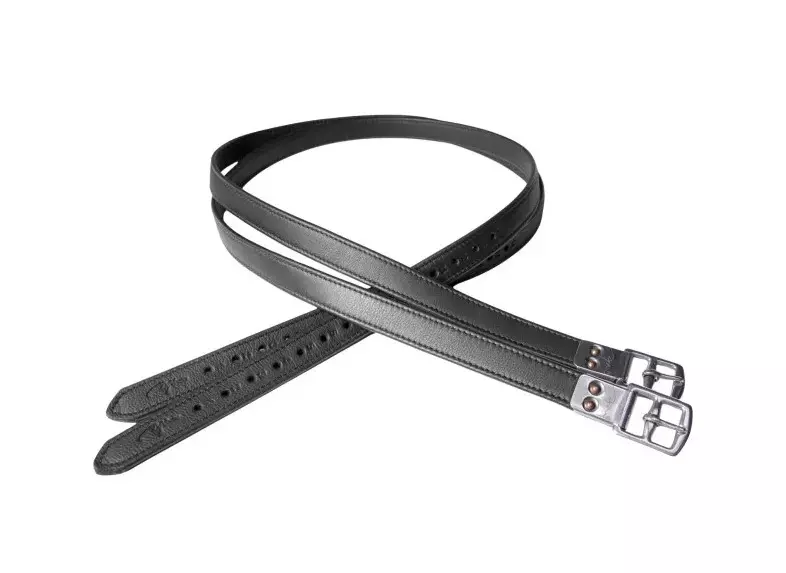 Dyon Premium Soft Leather Stirrup Leathers - Svart