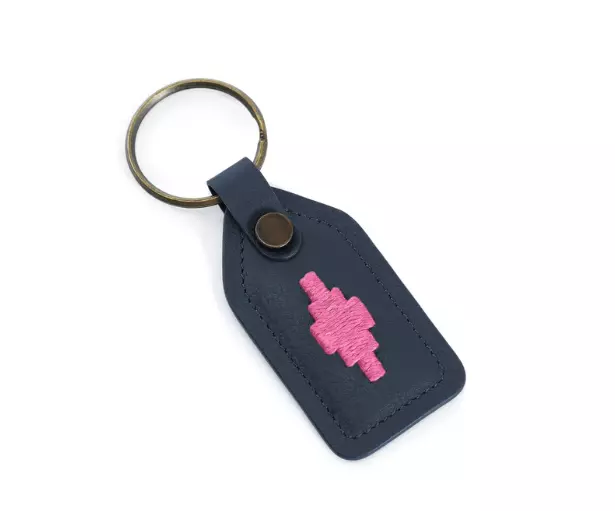 Pampeano Chapa Nøkkelring - Navy & Pink