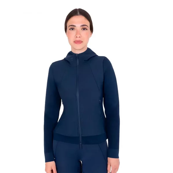 Equestro Nylon+Knit Hoodie Navy - Teknisk jakke