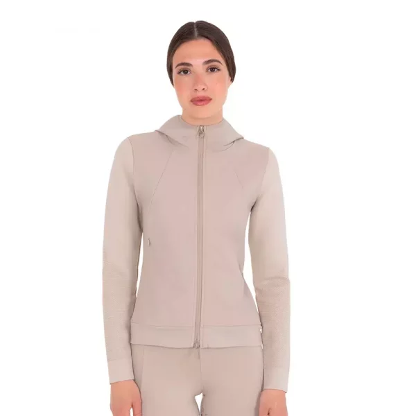 Equestro Nylon+Knit Hoodie Oxford Tan  - Teknisk jakke