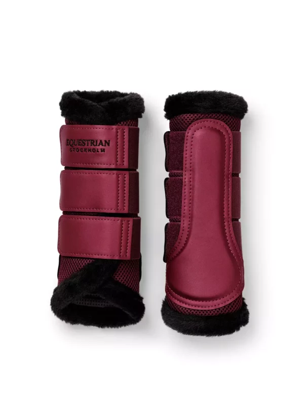 Fur Mesh Brushing Boots Merlot